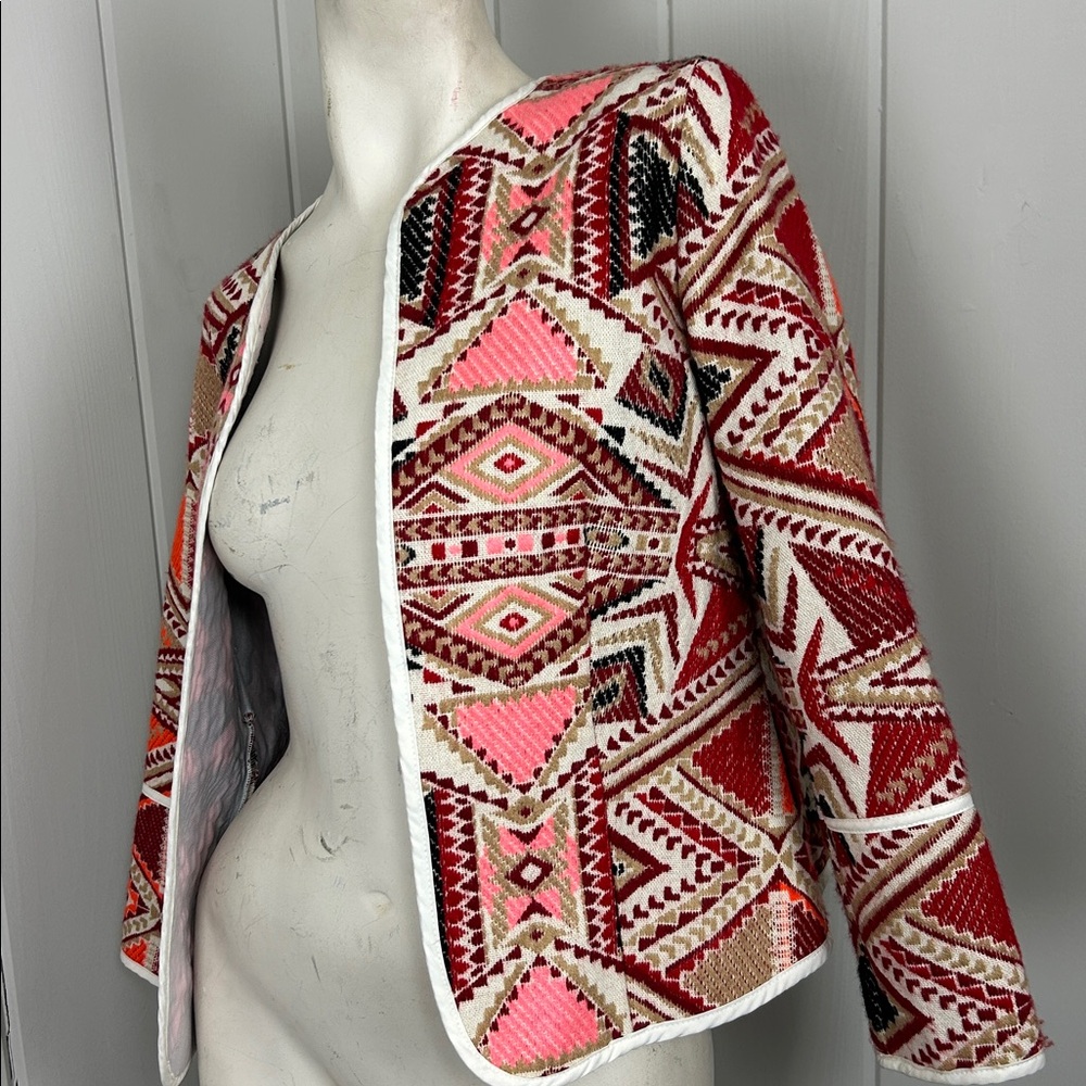 Geometric Patterned Jacket SOHO Pink, Red small N… - image 4